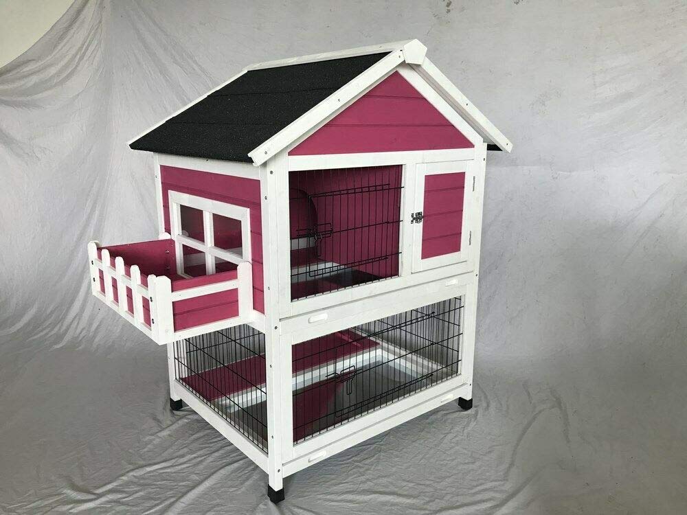 Premium Wooden Rabbit Hutch for Outdoor/Indoor Use - 43