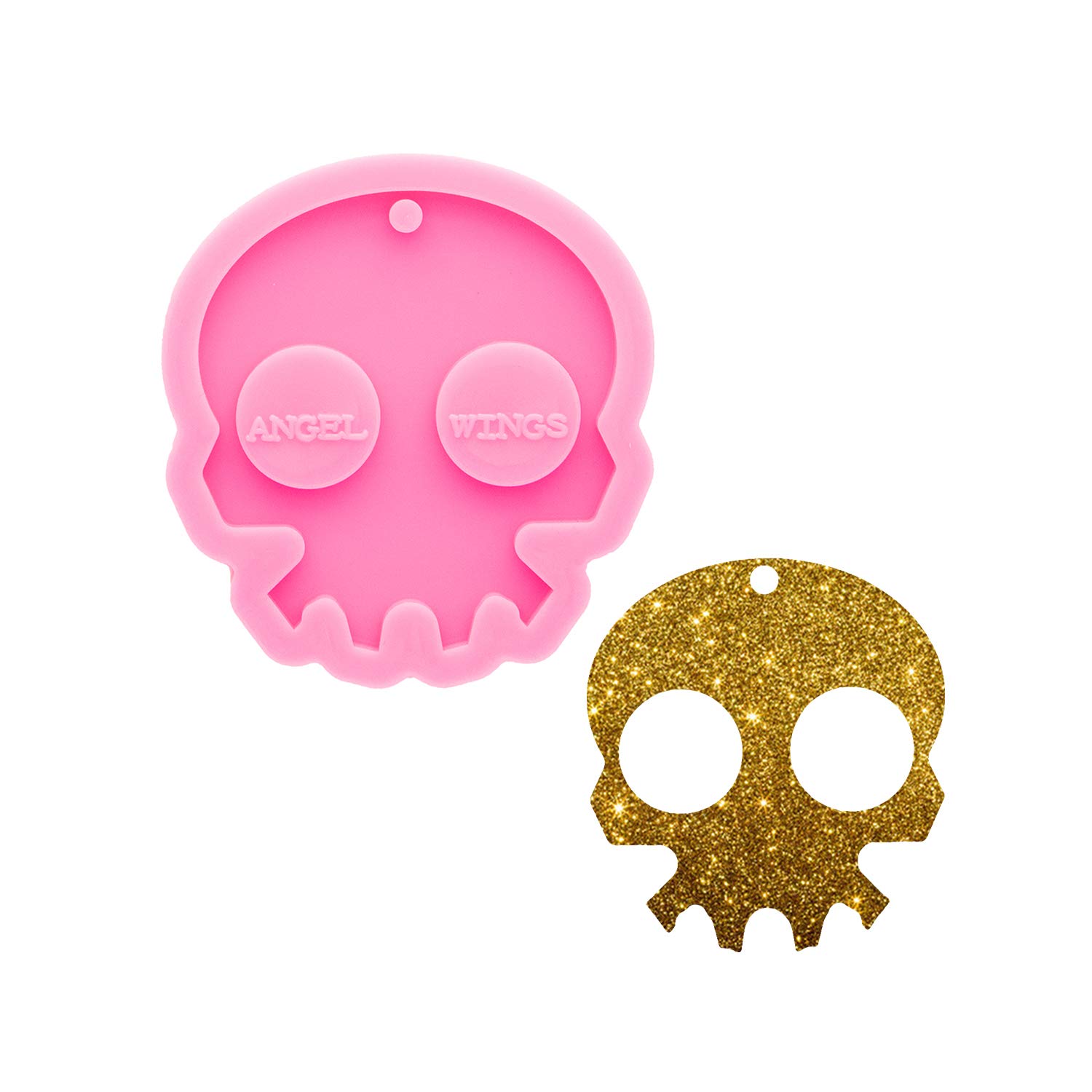 Premium Shiny Skull Silicone Molds for Resin Keychains & Jewelry Making - Halloween DIY Craft Supplies - Perfect for Necklaces, Charms & Epoxy Projects