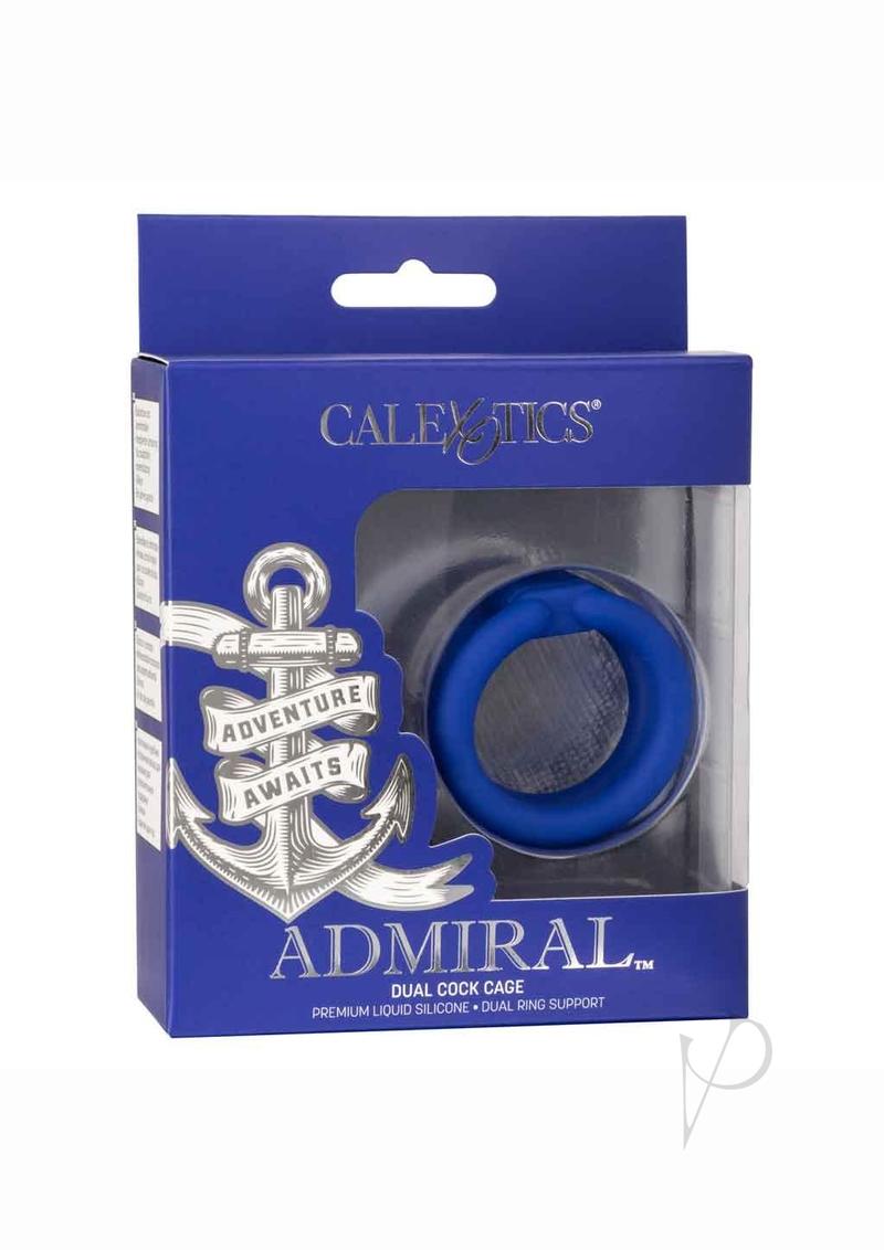 Premium Admiral Dual Silicone Cock Ring - Blue | Comfortable & Stretchy Design for Enhanced Pleasure | Perfect for Couples & Solo Play
