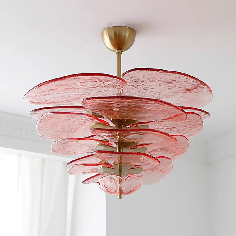 Elegant Lilypad Glass Chandelier - Modern Crystal Ceiling Light Fixture for Dining Room, Living Room & Bedroom Decor | Perfect for Home Lighting and Interior Design