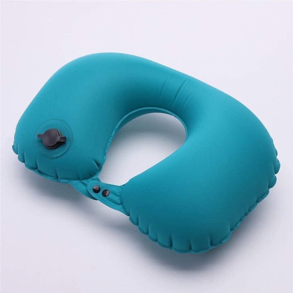 KEEBON Automatic Inflatable U-Shaped Travel Pillow - Portable Neck Support Cushion for Airplane, Car & Office - Foldable Headrest for Comfortable Sleeping on Flights & Road Trips