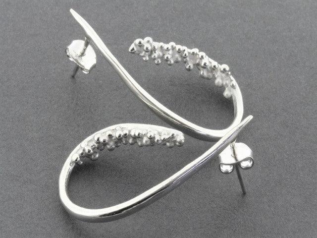 Elegant Silver Beaded Teardrop Earrings for Women - Perfect for Parties, Weddings & Special Occasions