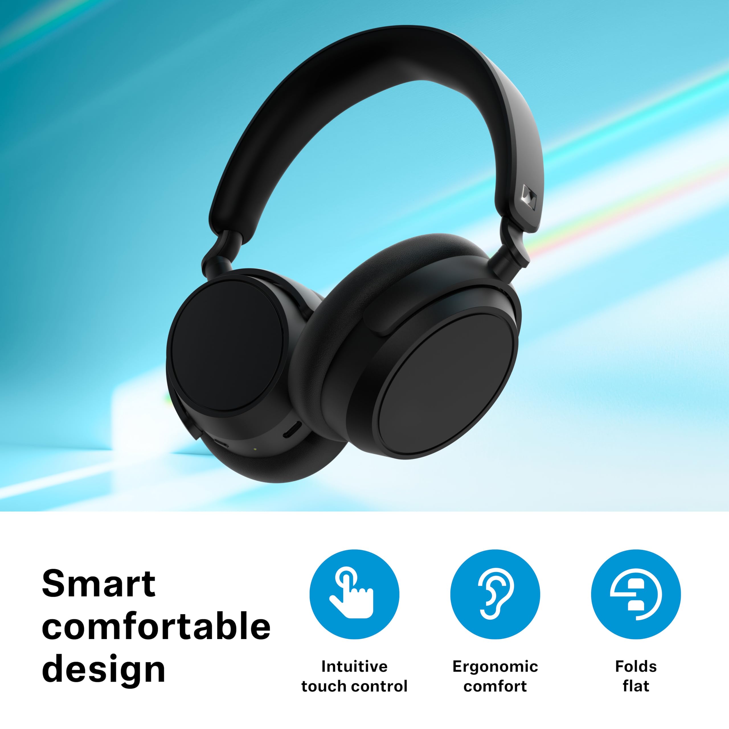 Sennheiser ACCENTUM Plus Wireless Bluetooth Headphones with ANC - 50H Battery, Fast Charge, Touch Control & Personalized Sound - Black | Perfect for Travel, Workouts & Noise Cancellation