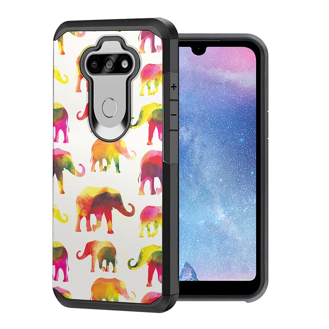 Slim Heavy Duty LG K31 Phone Case - Watercolor Elephant Design for Men & Women | Perfect for Tracfone & Straight Talk Users