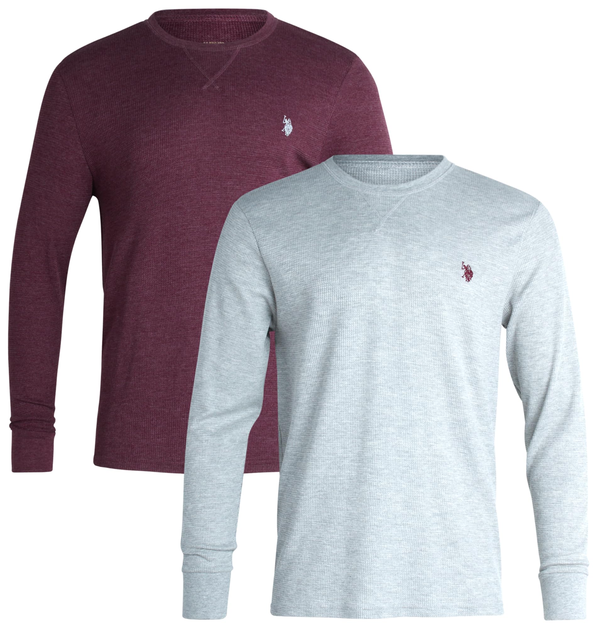 U.S. Polo Assn. Men's Thermal Shirt - Long Sleeve Waffle Knit Top (2 Pack) | Warm Winter Base Layer for Outdoor Activities & Casual Wear