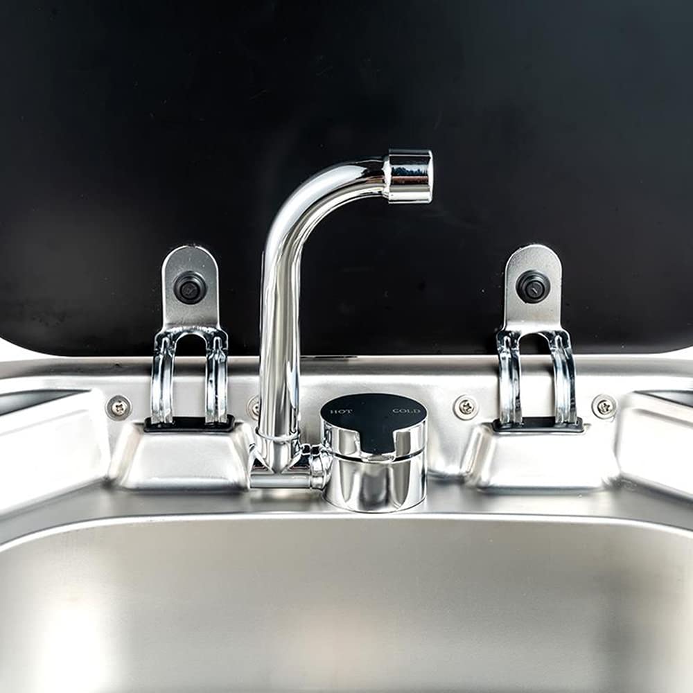 360° Rotating Foldable Kitchen Faucet - Single Handle Hot & Cold Water Mixer Tap with Copper Construction - Perfect for RV, Boat, Tiny House & Off-Grid Living