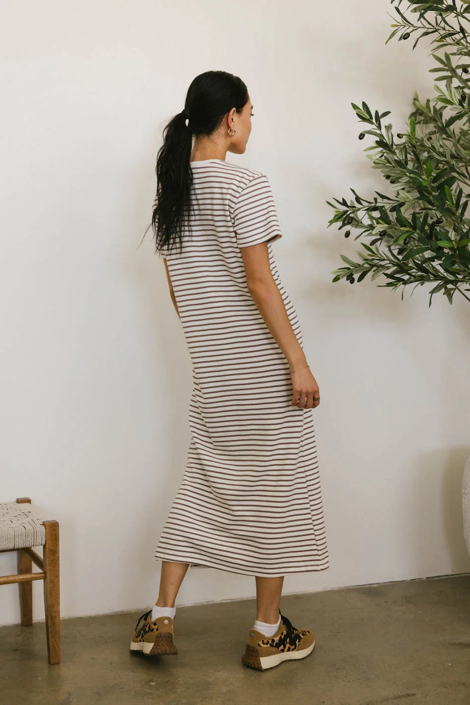 Hudson Striped T-Shirt Dress in Cream | Women's Casual Summer Dress | Perfect for Beach, Brunch & Everyday Wear | FINAL SALE