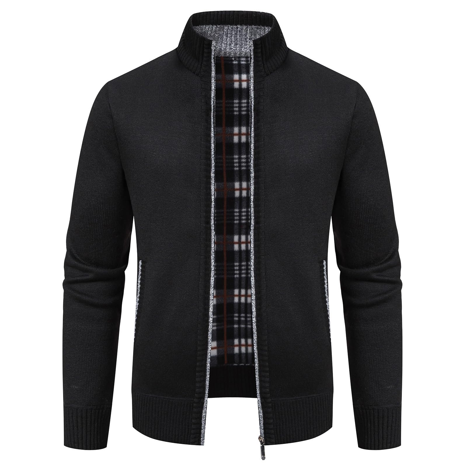 Mylldey Men's Full Zip Knit Cardigan Sweater - Long Sleeve Casual Pullover for Workout, Office & Outdoor Activities