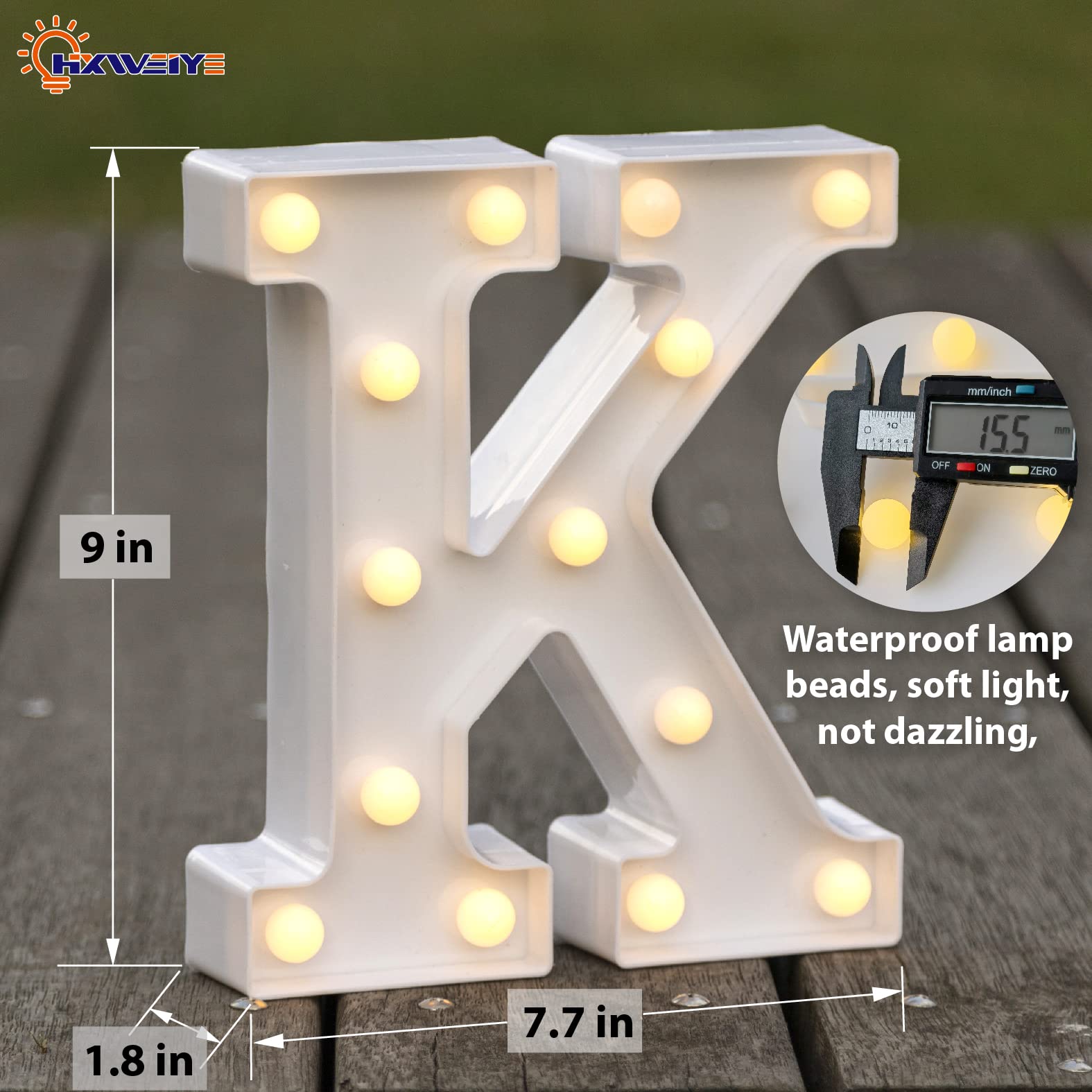 HXWEIYE LED Marquee Letters - 26 Alphabet & 10 Number Light Up Signs for Party, Birthday, Bar, Christmas Decor - Battery Powered Warm White Light Letters for Home, Wedding, Baby Shower, and Holiday Celebrations