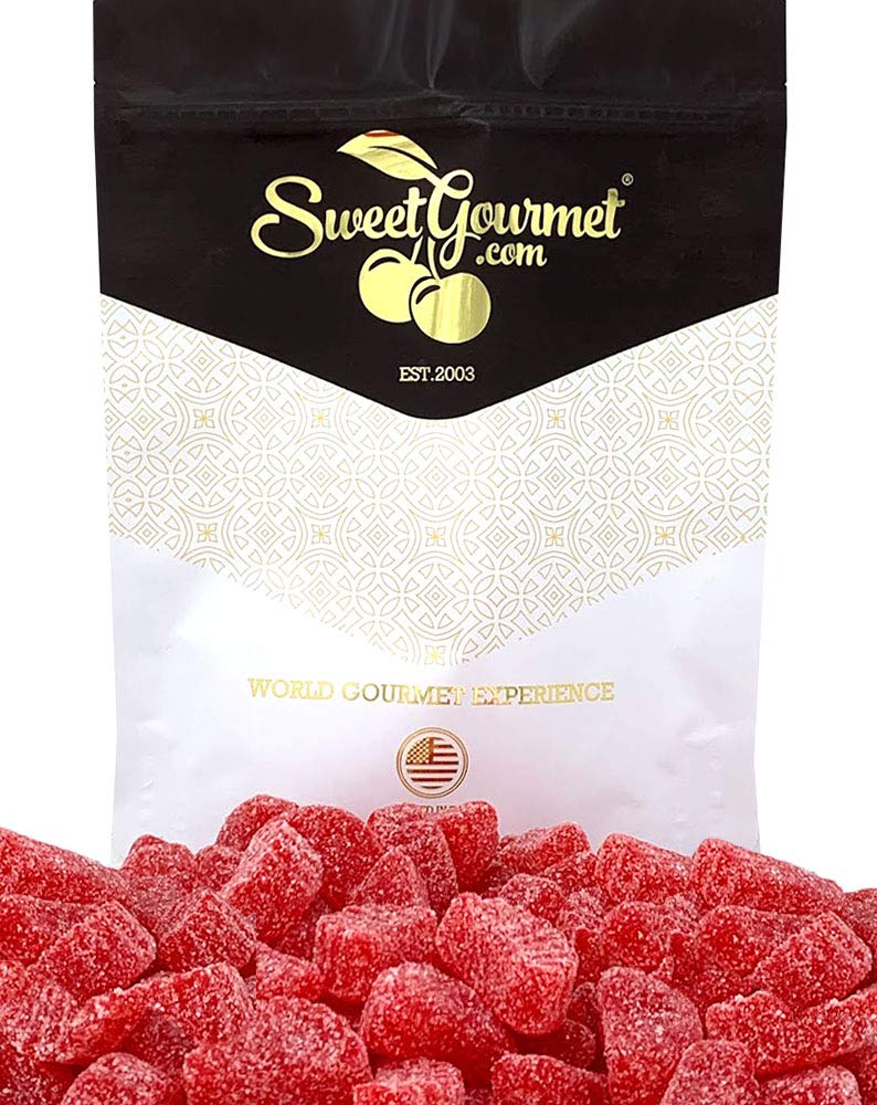 SweetGourmet Cherry Fruit Slices - Bulk Jelly Candy 1 Pound | Soft & Chewy Cherry Flavored Candy for Baking, Snacking & Party Favors