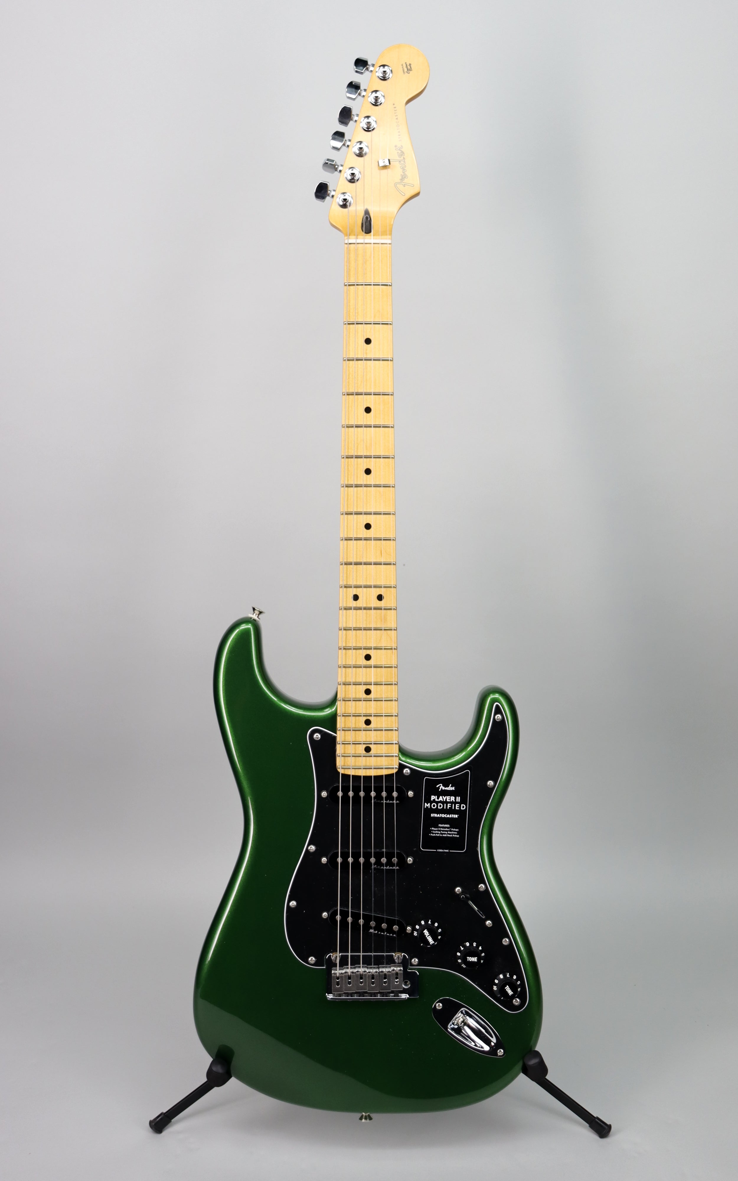 Fender Player II Modified Stratocaster Electric Guitar with Maple Fingerboard in Harvest Green Metallic Finish - Perfect for Rock, Blues & Stage Performances