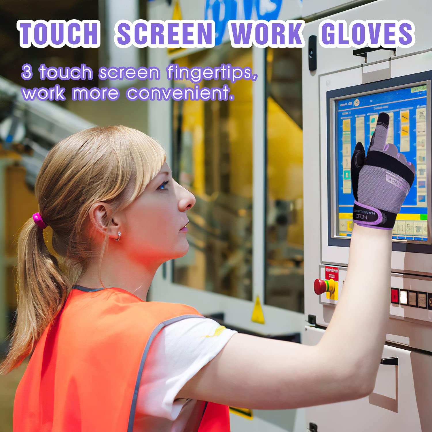 Women's Utility Work Gloves - Touch Screen Safety Gloves for Mechanics & Yard Work | Durable & Breathable for Outdoor Tasks