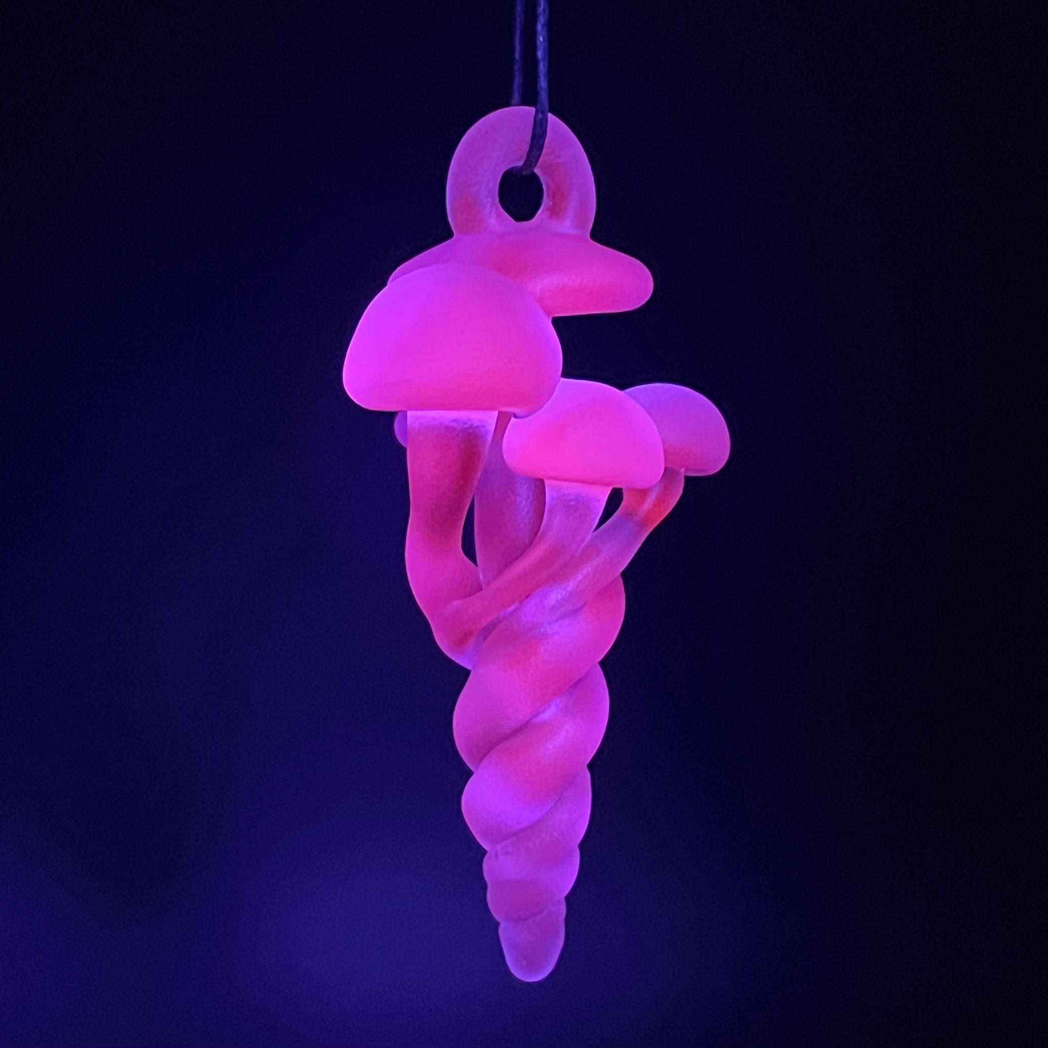 Glow in the Dark Blacklight Mushroom Pendant Necklace - UV Reactive Psychedelic Jewelry for Rave, Festival, and Nightlife Accessories