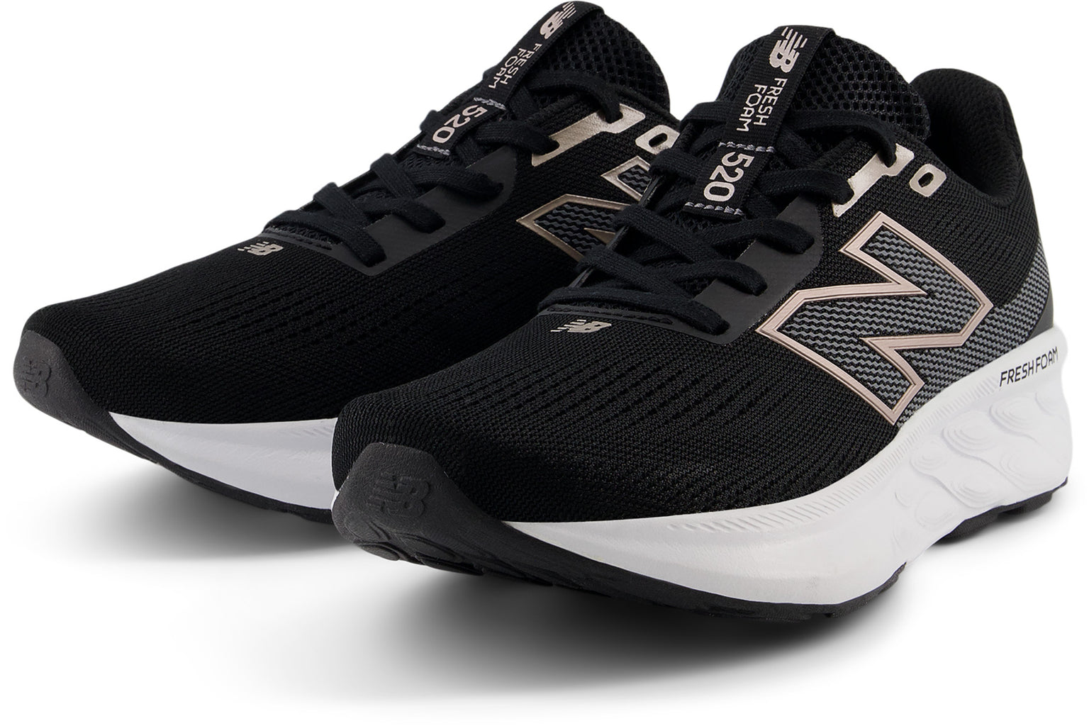 New Balance Women's 520 Fresh Foam V9 Running Shoes - Black/White - Lightweight Cushioned Sneakers for Jogging, Gym Workouts & Everyday Comfort