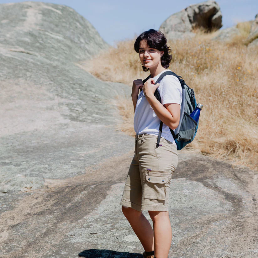 Women's Mid Rise Cargo Shorts - Comfortable Stretch Fabric for Outdoor Hiking, Travel & Casual Wear