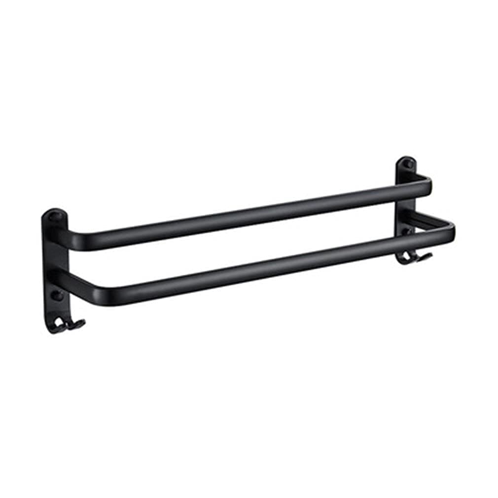 Non-Slip Wall Mounted Towel Rack with Double Hooks - 30Cm Bathroom Organizer for Slippers, Towels & Clothes | Space Saving Storage Solution for Small Bathrooms, Laundry Rooms & Entryways