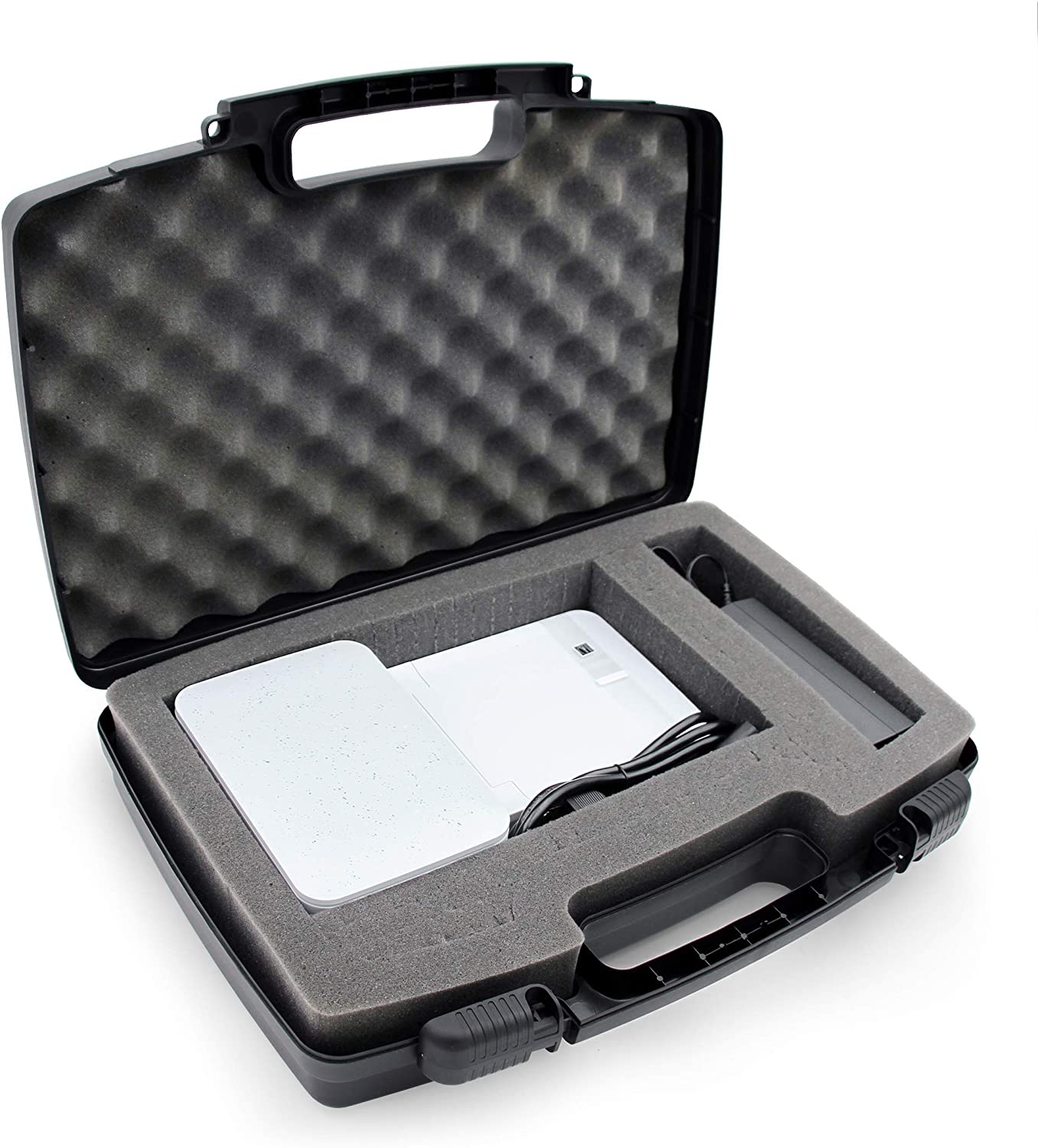 CASEMATIX Hard Travel Case for HP Sprocket Studio Photo Printer & Accessories - Custom Foam Insert - Durable Protective Shell - Perfect for Travel, Storage & Photo Studio Use