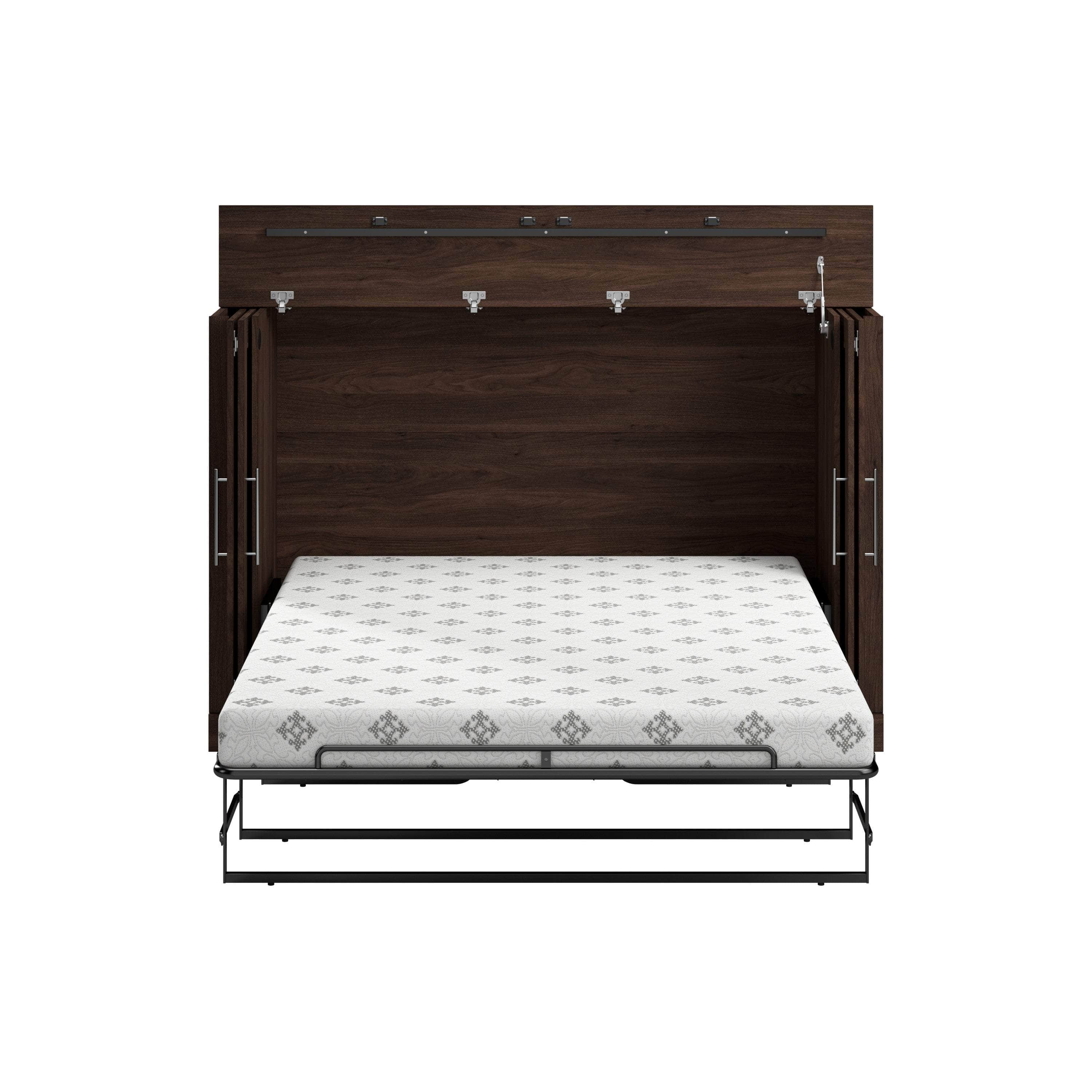 Pur 69W Full Cabinet Bed with Mattress - 3 Color Options | Space-Saving Storage Bed for Small Rooms & Apartments | Modern Platform Bed Frame with Built-in Drawers