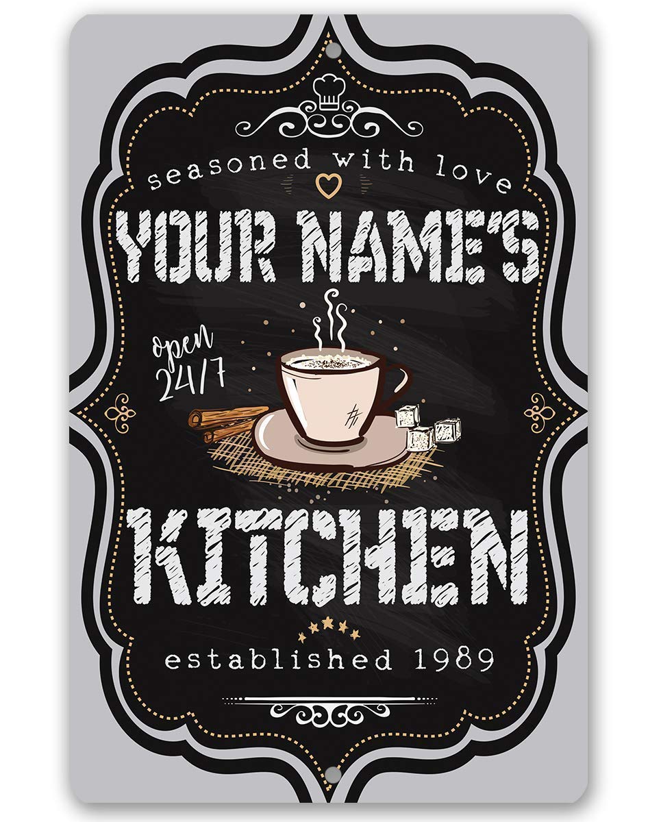 Personalized Vintage Rustic Metal Kitchen Sign - Indoor/Outdoor Wall Decor for Farmhouse & Home - Perfect Kitchen Accessories & Wall Art Decorations | Ideal for Home, Restaurant, and Cafe Decor