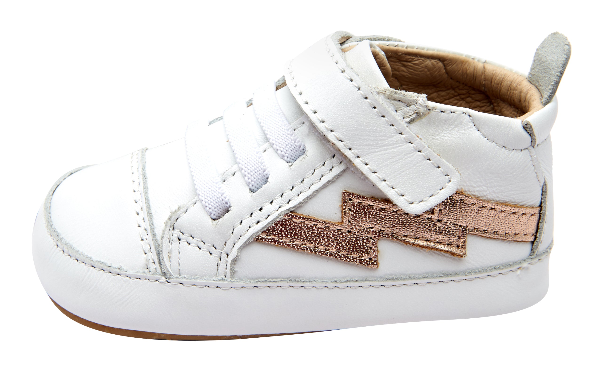 Old Soles Boys Girls 0052R Bolted Baby Sneakers - Snow Copper | Comfortable First Walking Shoes for Toddlers, Infants & Kids - Perfect for Indoor Play, Outdoor Adventures & Special Occasions
