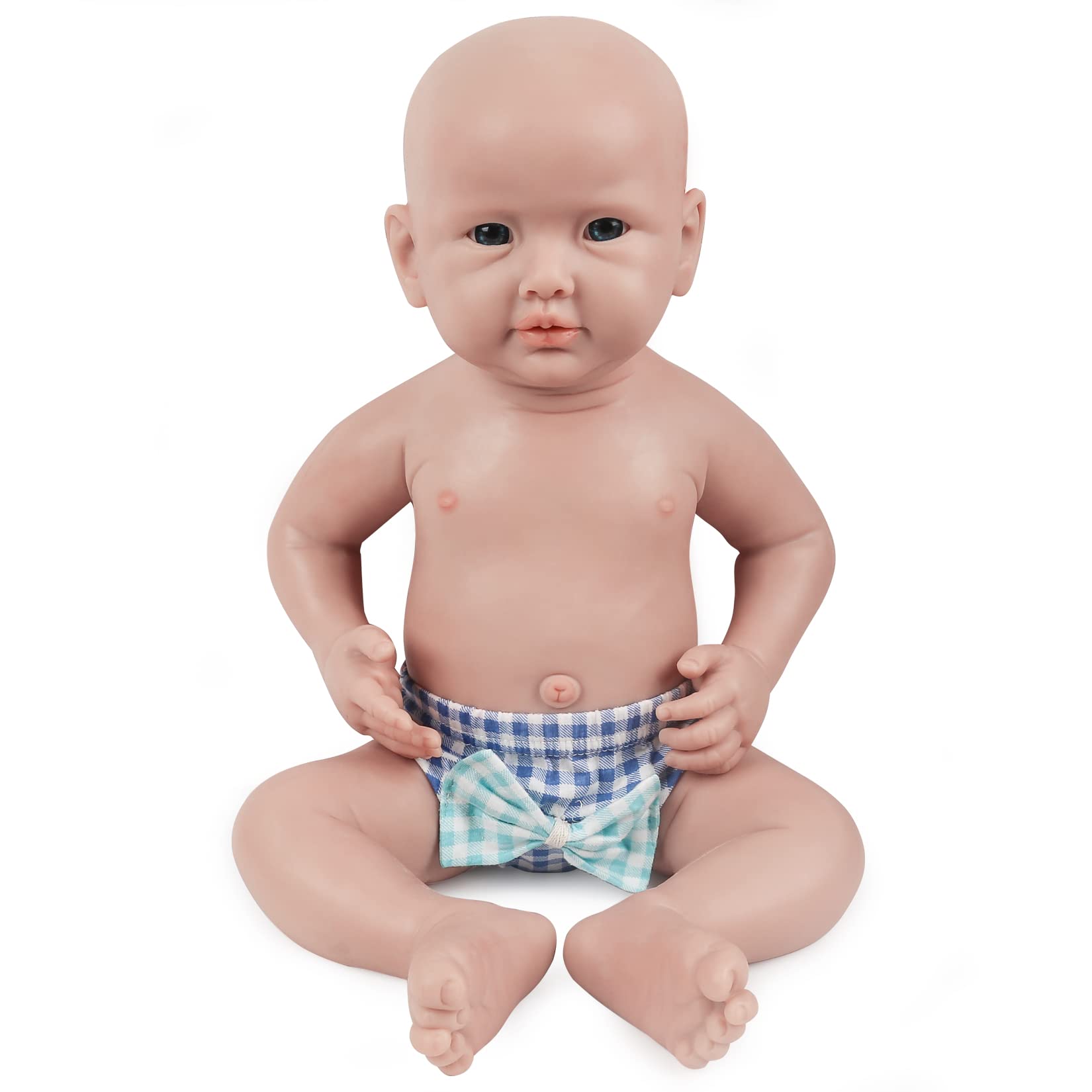 Vollence 20 Inch Realistic Full Silicone Baby Doll - Lifelike Open Eye Boy Doll for Collectors, Gift Giving & Nursery Decor | Non-Toxic, Phthalate-Free & Ultra Soft for Cuddling & Playtime