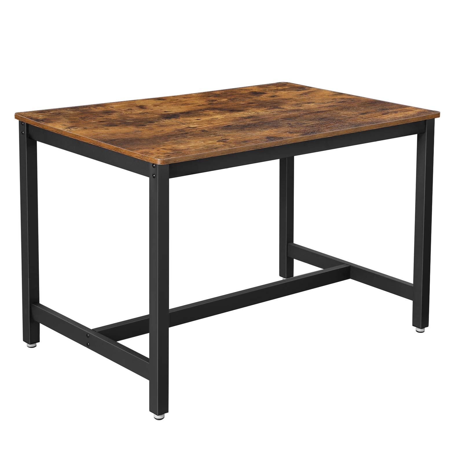 VASAGLE 47 Inch Industrial Dining Table for 4, Heavy Duty Metal Frame Kitchen Table, 47.2 x 29.5 x 29.5 Inches, Brown - Perfect for Small Spaces, Breakfast Nooks & Cozy Family Meals