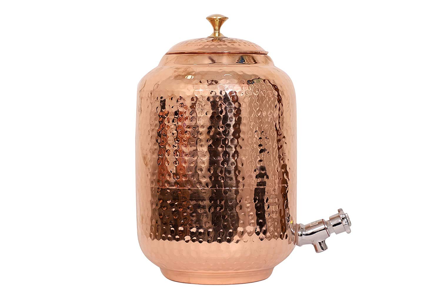 Pure Copper Drinkware Set - 5 Liter Copper Water Pitcher with 4 Glasses & 1 Bottle - Ayurvedic Health Benefits - Perfect for Home, Office & Outdoor Use