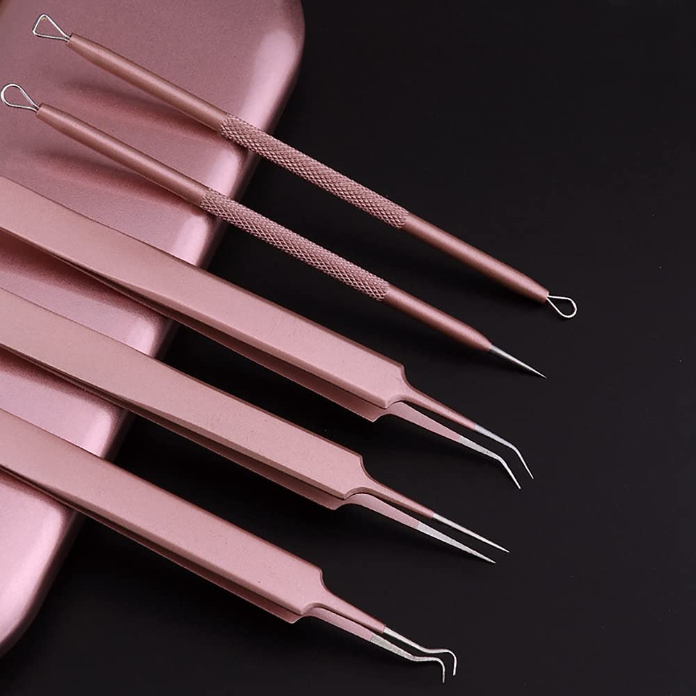 Professional Blackhead Remover Kit - Acne Pimple Popper Tool Set for Blackheads & Whitehead Extraction with Portable Metal Case - Perfect for Home Skincare & Travel Use