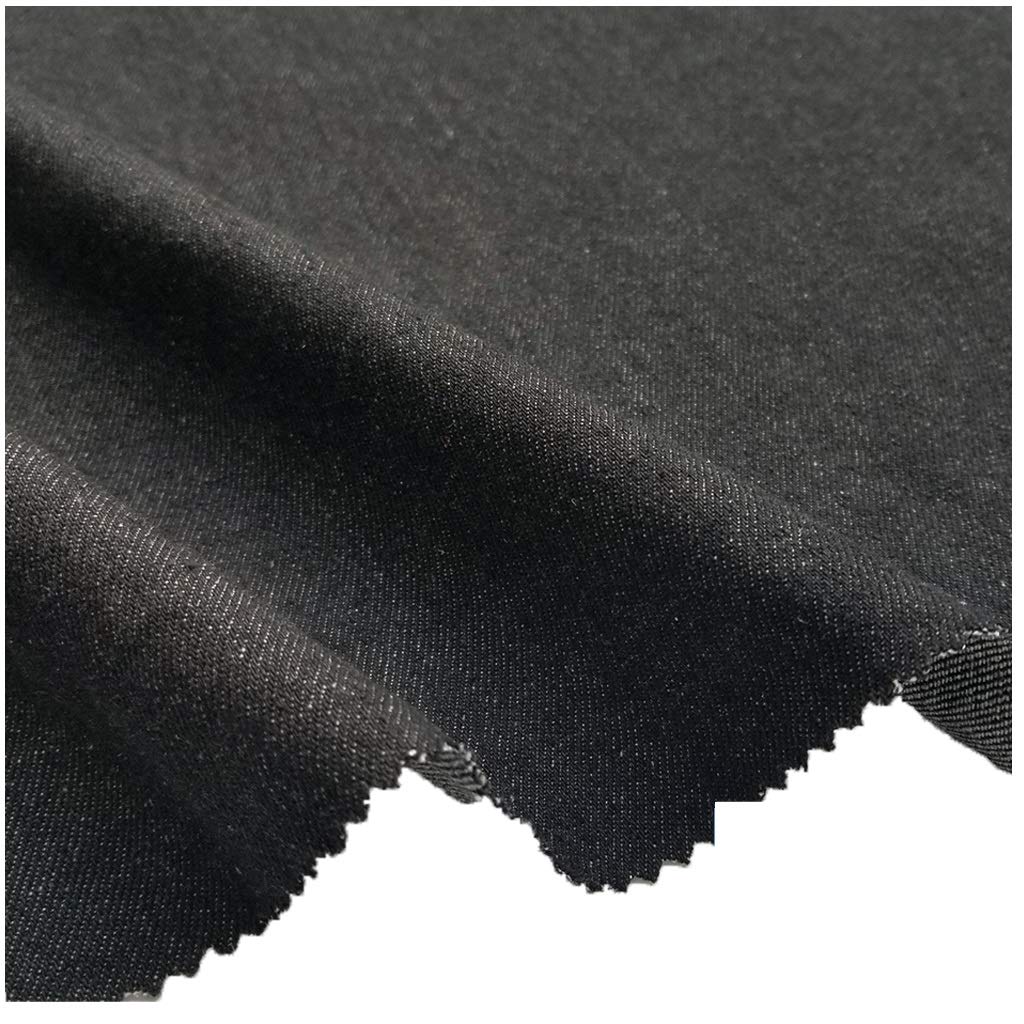 Premium Heavyweight Black Cotton Denim Fabric - 150cm Width (1.5X9M/4.92X29.5ft) for DIY Upholstery, Sewing, Curtains, Jackets & Aprons | Durable Hand-Stitched Material for Home Decor & Fashion Projects