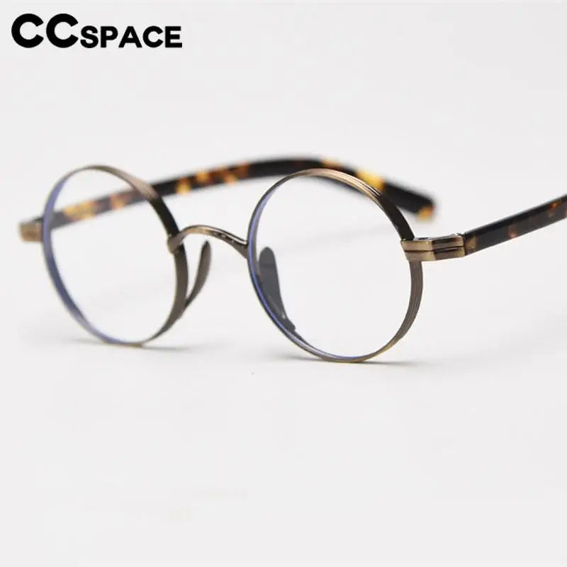 CCspace Unisex Full Rim Round Alloy Reading Glasses R57517 - Lightweight & Durable Eyewear for Reading, Working & Computer Use