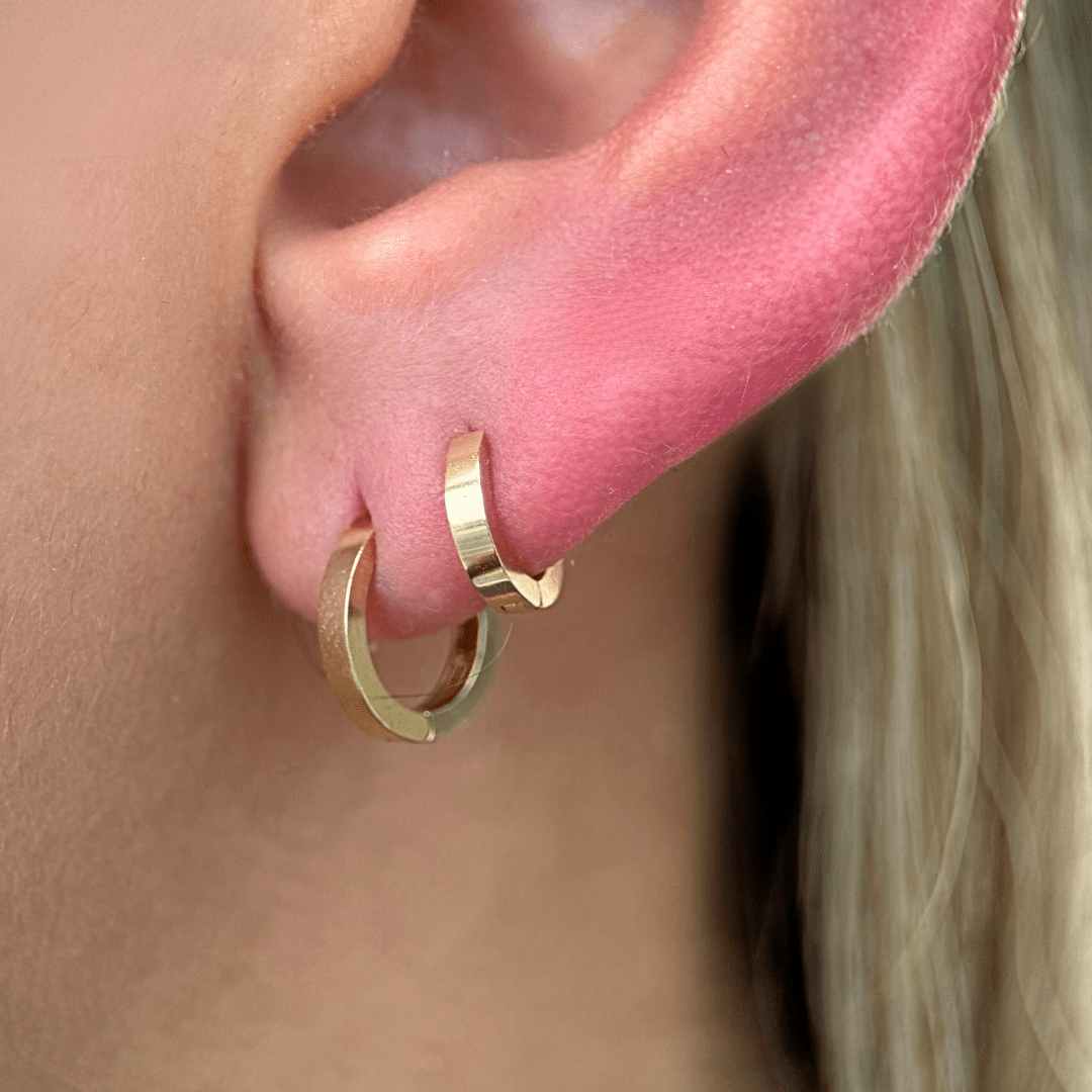 14K Solid Gold Mini Hoop Earrings for Women - Dainty Yellow Gold Huggie Hoops - Perfect for Everyday Wear, Gifts & Special Occasions