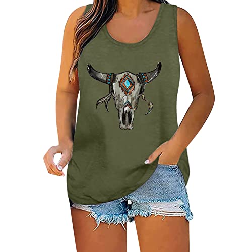 Women's Independence Day Print Tank Tops - Summer Casual Sleeveless Muscle Tee Shirts - 3 Pack Women's Graphic Tops for Workout, Beach & Patriotic Events