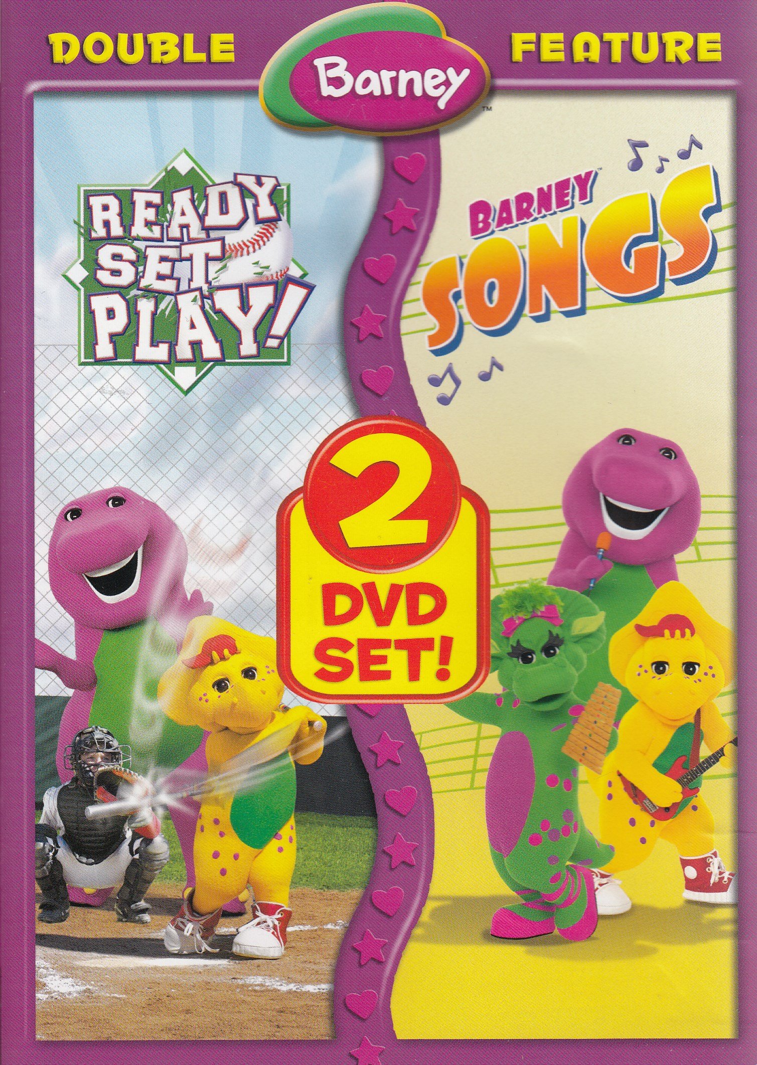 Barney Ready Set Play & Barney Songs Double Feature DVD - Fun Kids Educational Entertainment for Home & Classroom Learning