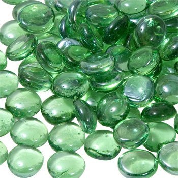 Light Blue Gemstones for Vases, Flat Marbles & Bowl Fillers - 4.5lbs Decorative Pebbles for Centerpieces, Floral Arrangements & Home Decor (Green)