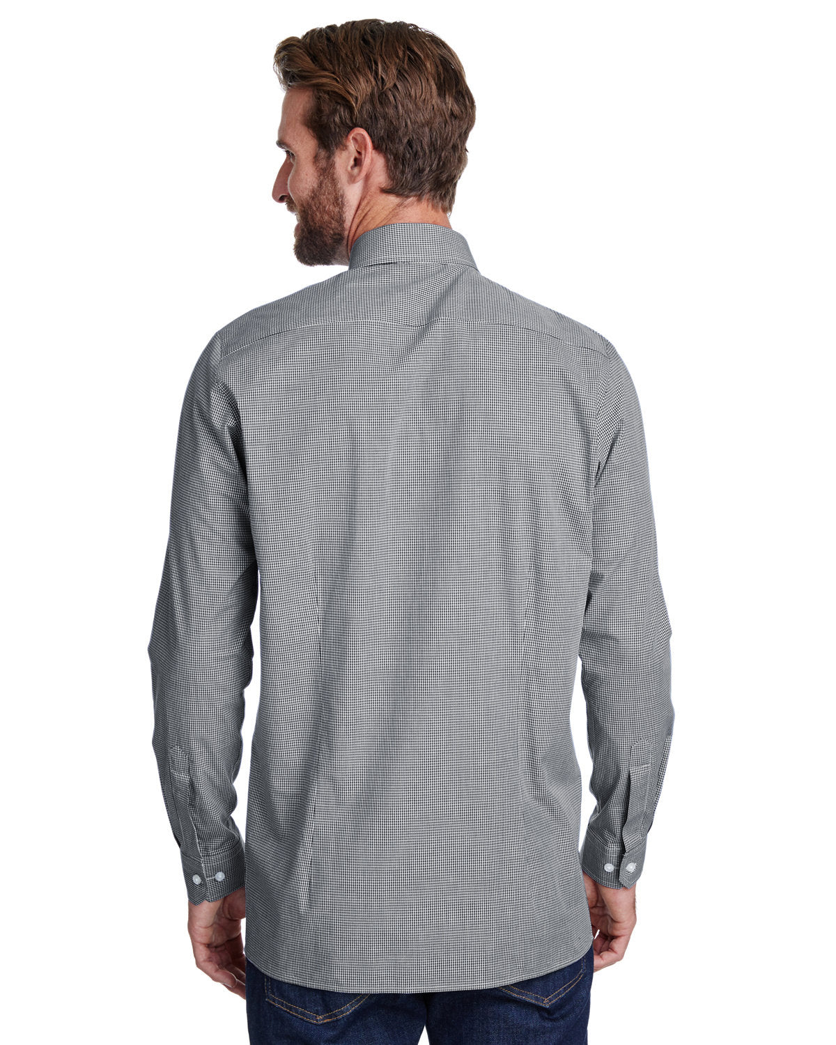 Reprime RP220 Men's Microcheck Gingham Long Sleeve Cotton Shirt - Artisan Collection - Casual & Formal Wear for Office, Date Night & Outdoor Events
