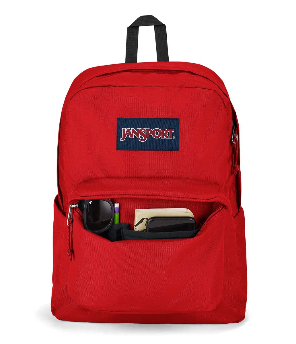 JanSport SuperBreak Plus Backpack - Lightweight Durable School & Travel Backpack for Students & Professionals - Perfect for College, Work & Outdoor Adventures (Red Tape)