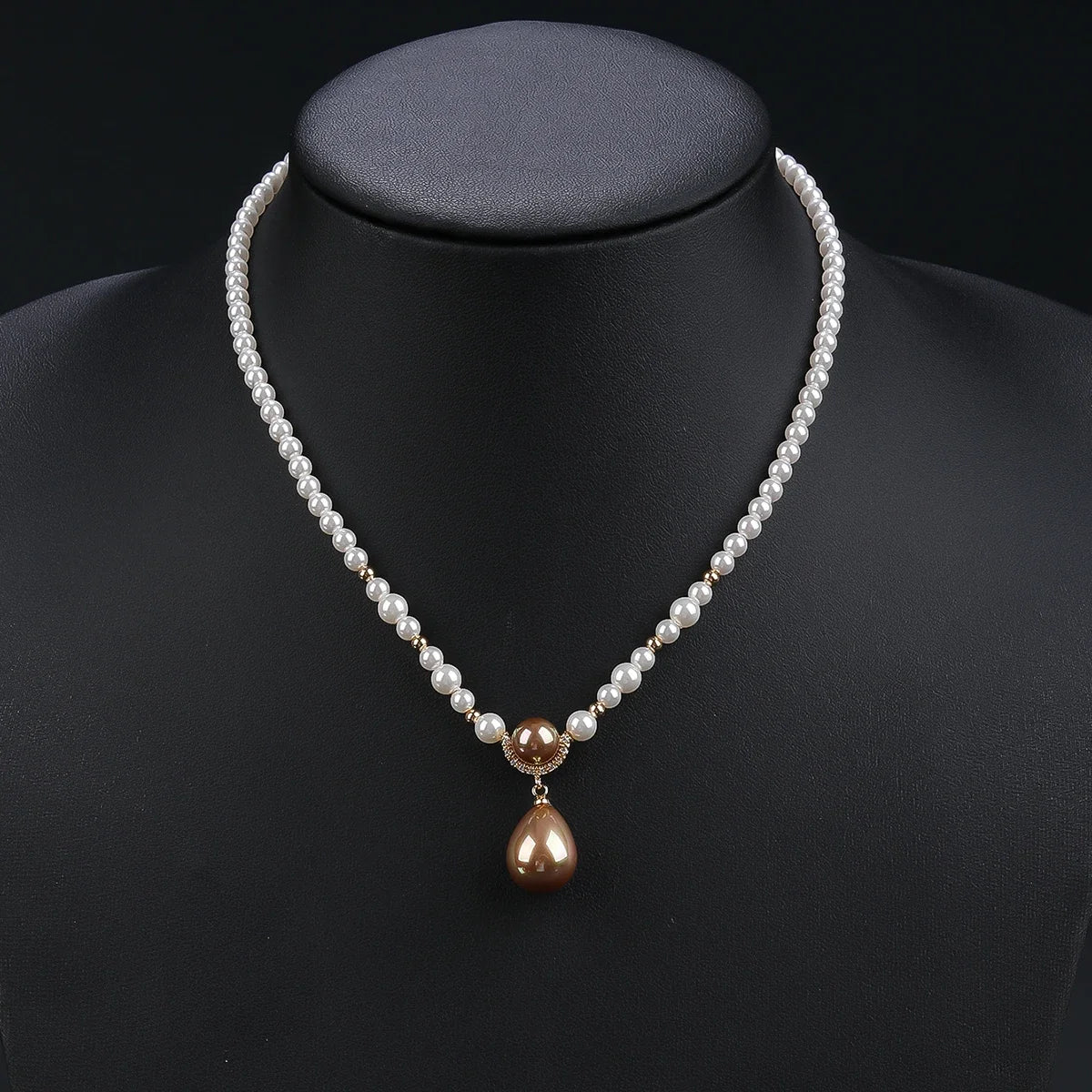 Elegant White Cubic Zirconia Pearl Necklace Set for Women - Bridal Wedding Jewelry CN11298 | Perfect for Bridal Party, Anniversary Gifts & Special Occasions