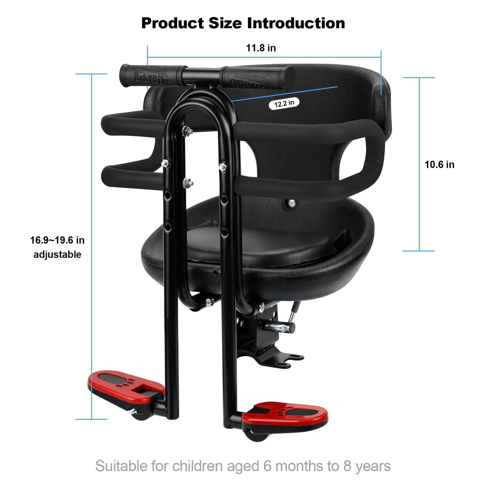 **YouTeMei Front Mounted Baby Bike Seat for Toddlers 1-3 Years - Adjustable & Safe Child Bike Seat for Adult & Mountain Bikes - Perfect for Family Rides, Commuting & Outdoor Adventures**