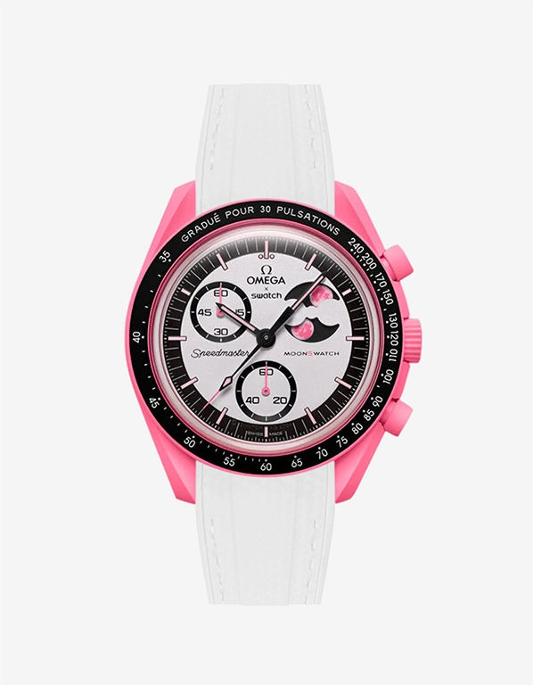 Original Omega X Swatch MoonSwatch Mission to The Pink Moonphase Rubber Watch Strap - Replacement Band for Stylish & Comfortable Wear - Perfect for Casual, Sports & Everyday Use