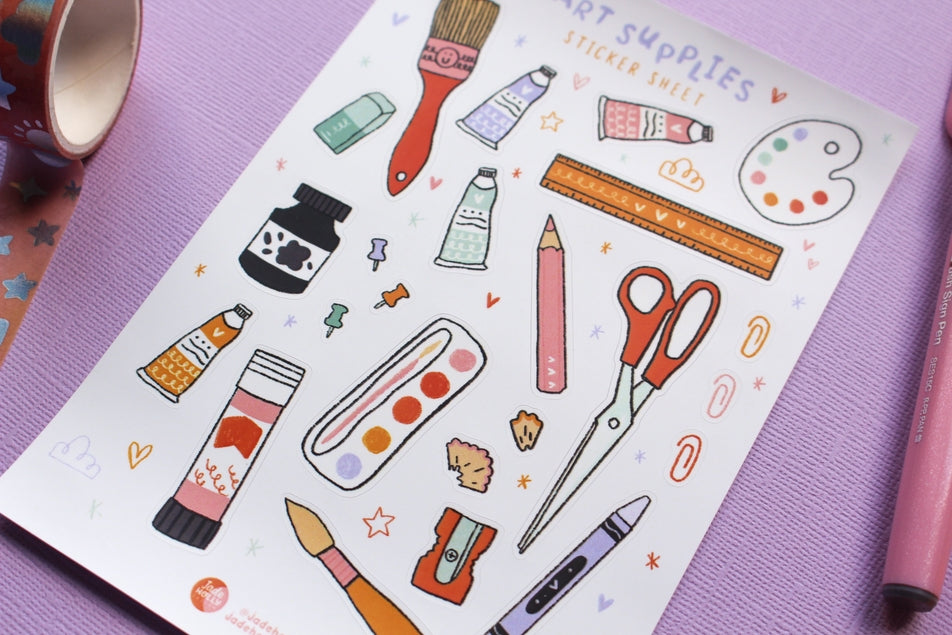 Premium Art Supplies Sticker Sheets - 50 Unique Designs for Scrapbooking, Journals & DIY Crafts - Waterproof & Durable Decorative Stickers for Artists & Crafters