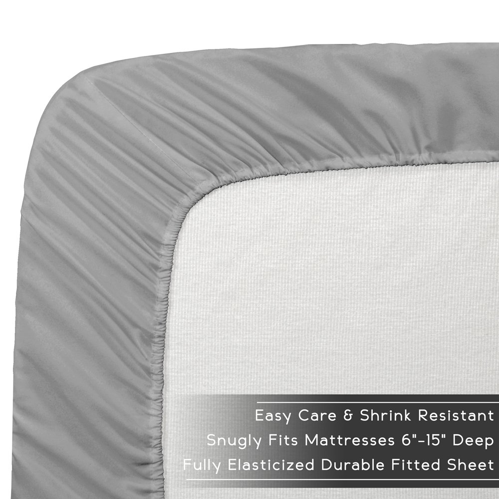 Bare Home Queen Comforter Set with Sheet Set & Bed Skirt - Ultra Soft Brushed Microfiber Bedding Collection (Red Comforter, Light Grey Sheets, Red Bed Skirt) for Cozy Bedroom Decor & Guest Room Setup