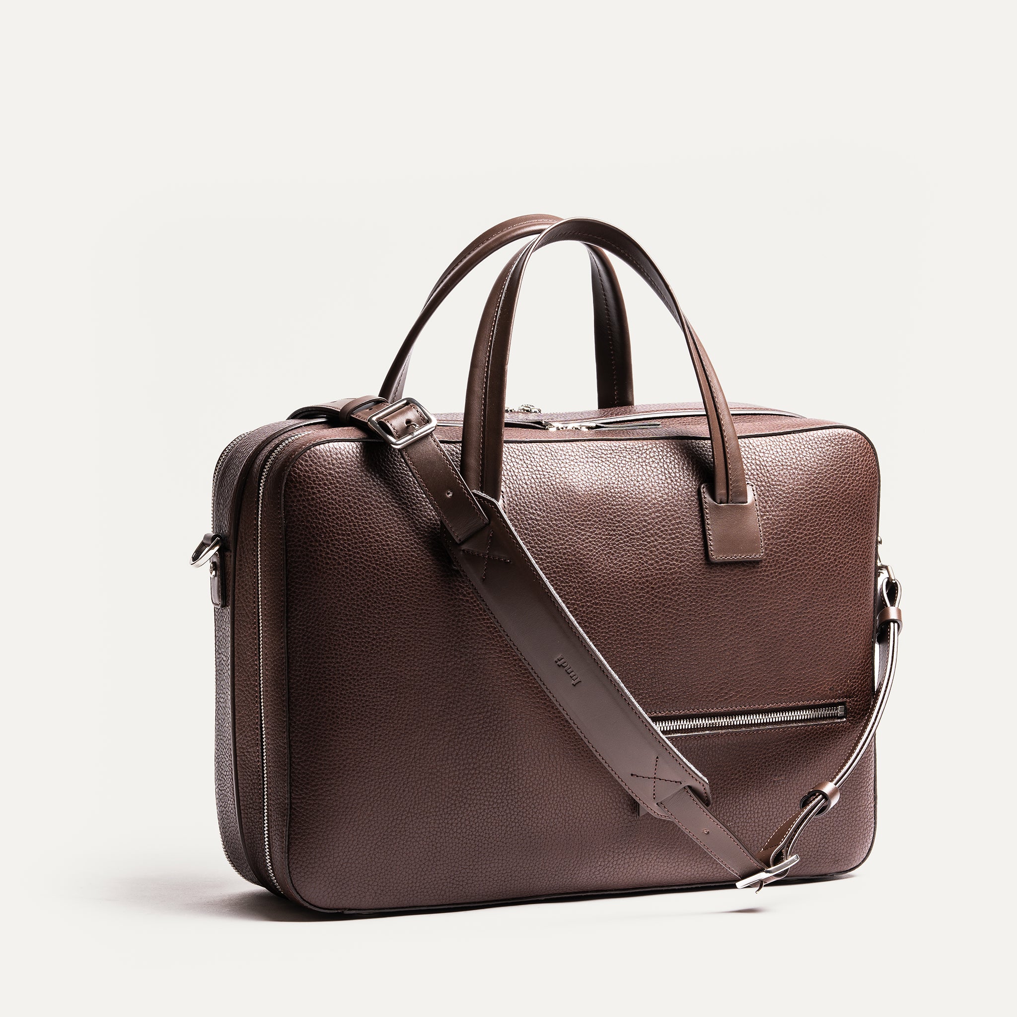 TILIO II Genuine Brown Grain Leather Bag - Stylish & Durable for Work, Travel & Everyday Use