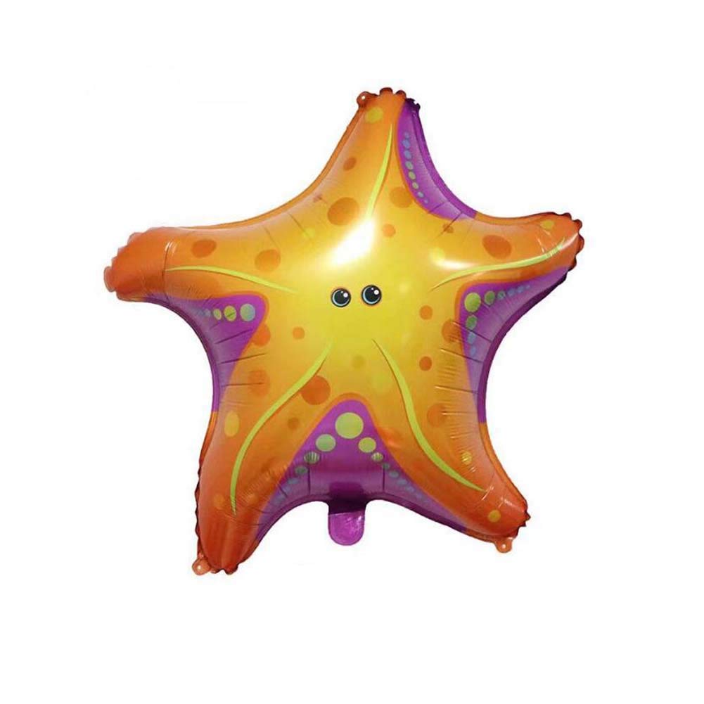 East Majik Starfish Foil Balloons - 2Pcs Sea Animal Theme Party Decorations for Birthday, Baby Shower & Ocean Themed Events
