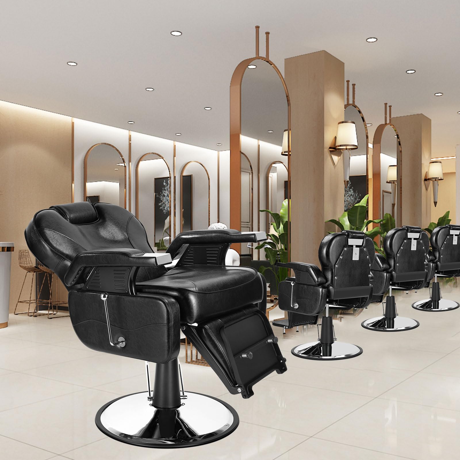 **Heavy Duty 360° Rotating Hydraulic Barber Chair - Professional Reclining Salon Styling Chair for Hairdressers & Barbershop Equipment (Ideal for Haircuts, Shaving & Beauty Treatments)**