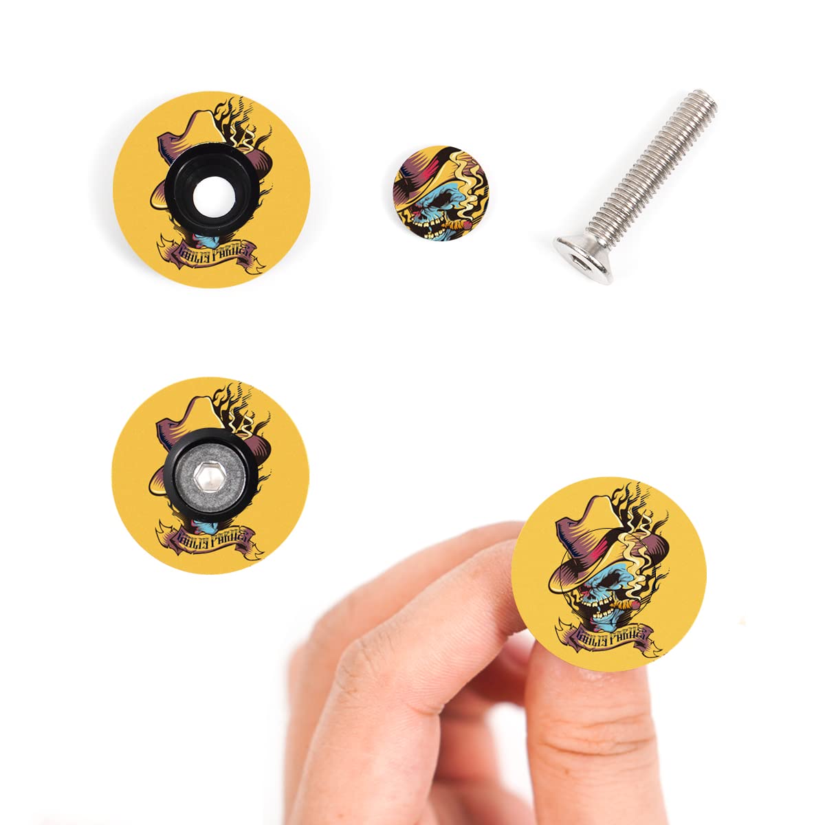 Premium CNC Bike Headset Top Cap with Bolts - 1 1/8