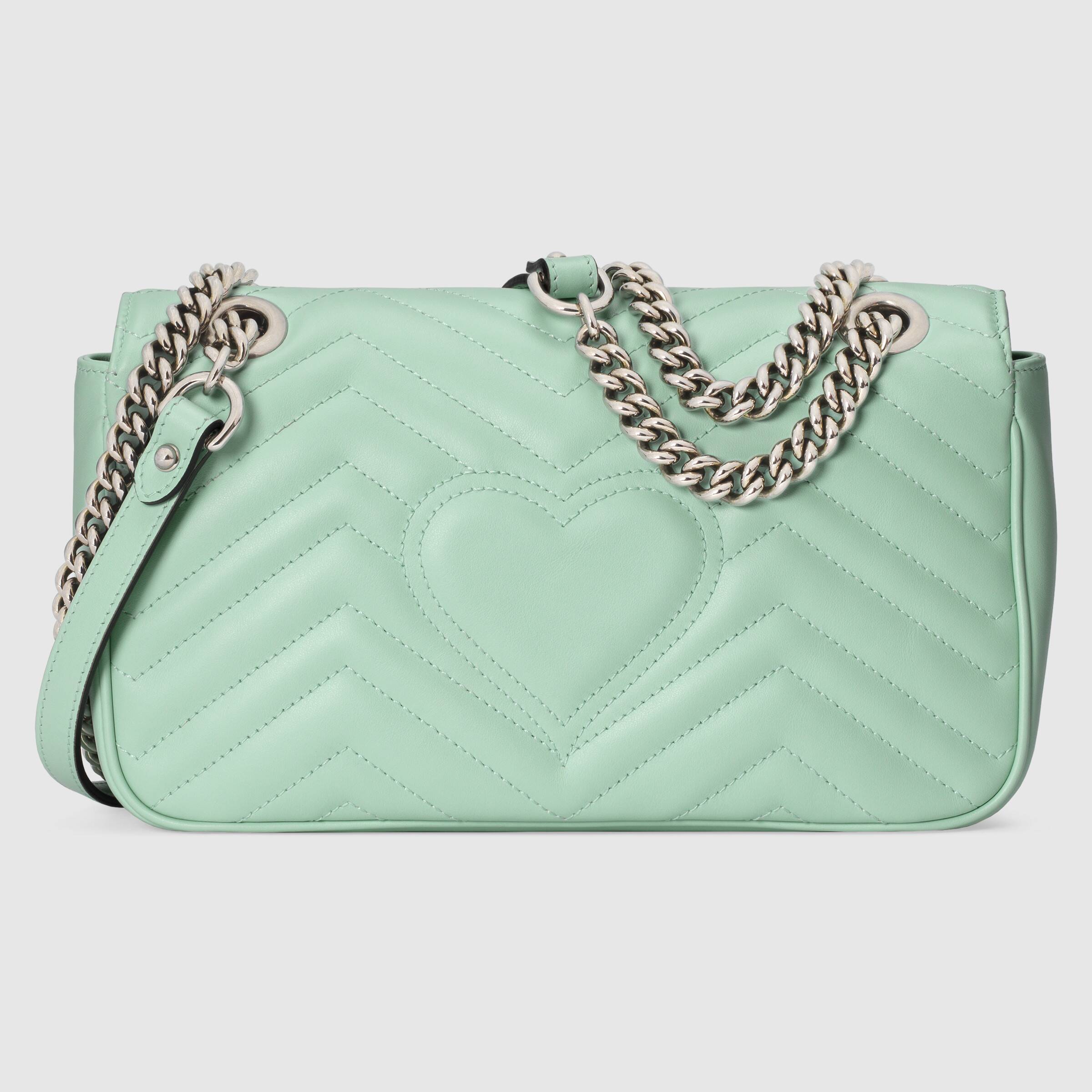 Gucci GG Marmont Small Shoulder Bag in Pastel Green | Luxury Leather Crossbody Purse for Women | Perfect for Date Night & Evening Events