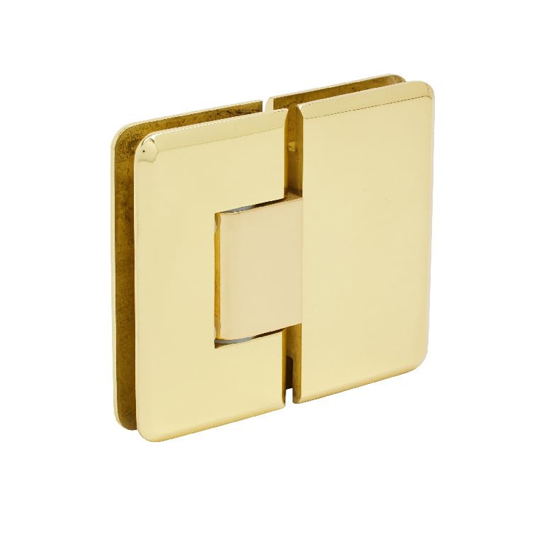 CRL C0L380BR Brass Cologne 380 Series Adjustable 180° Glass-to-Glass Hinge - Heavy Duty Cabinet & Shower Door Hardware for Bathroom & Kitchen Renovation