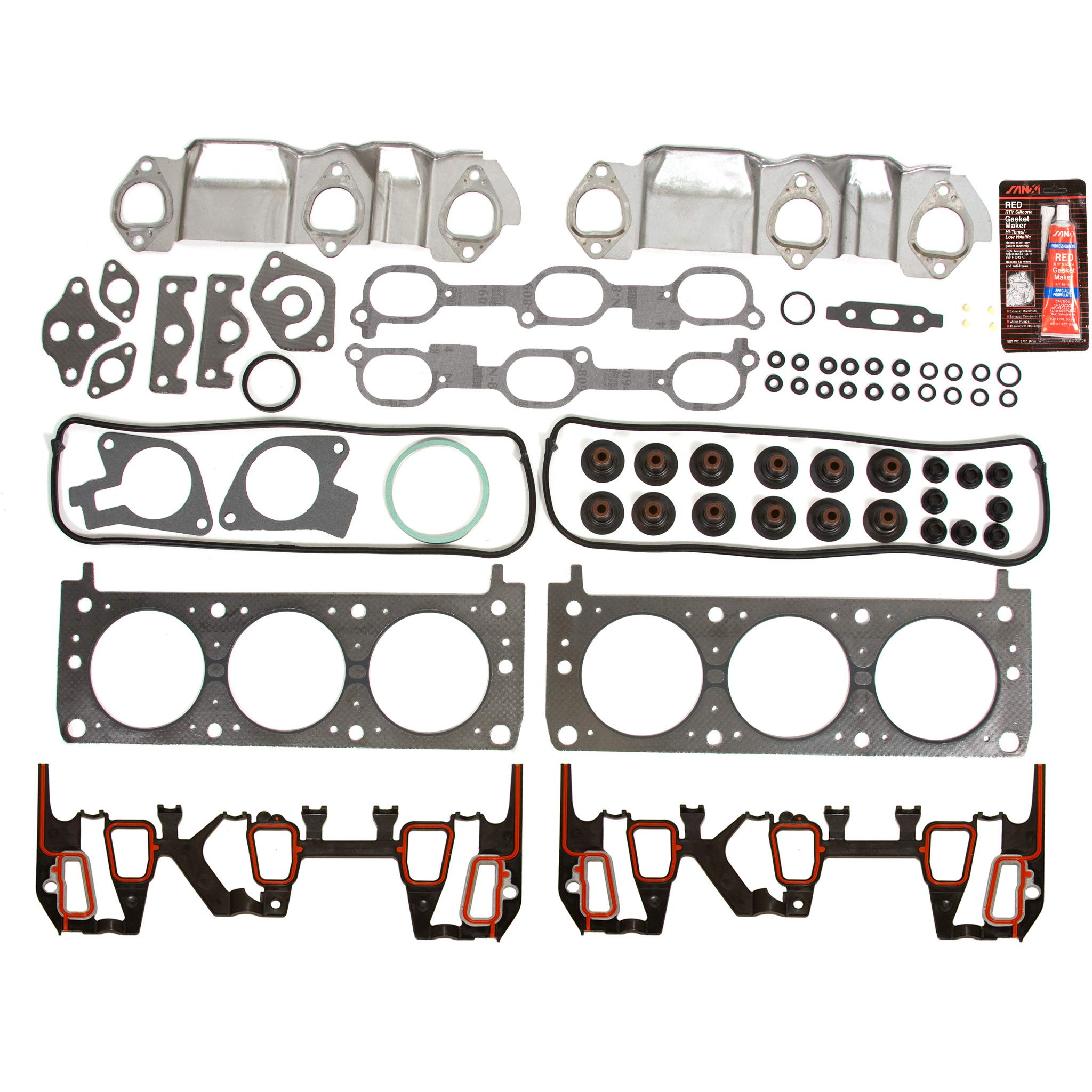 Upgraded Full Gasket Set with Head Bolts Compatible with 1999-2003 Chevrolet Lumina, Pontiac, Buick 3.4L Engine - Perfect for Engine Rebuilds & Head Gasket Replacement