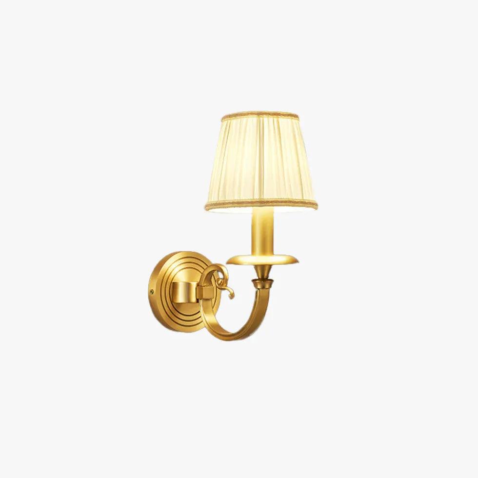 Vintage Gold Wall Sconces with Fabric Double Arms - Elegant Lighting for Living Room, Bedroom, or Hallway Decor