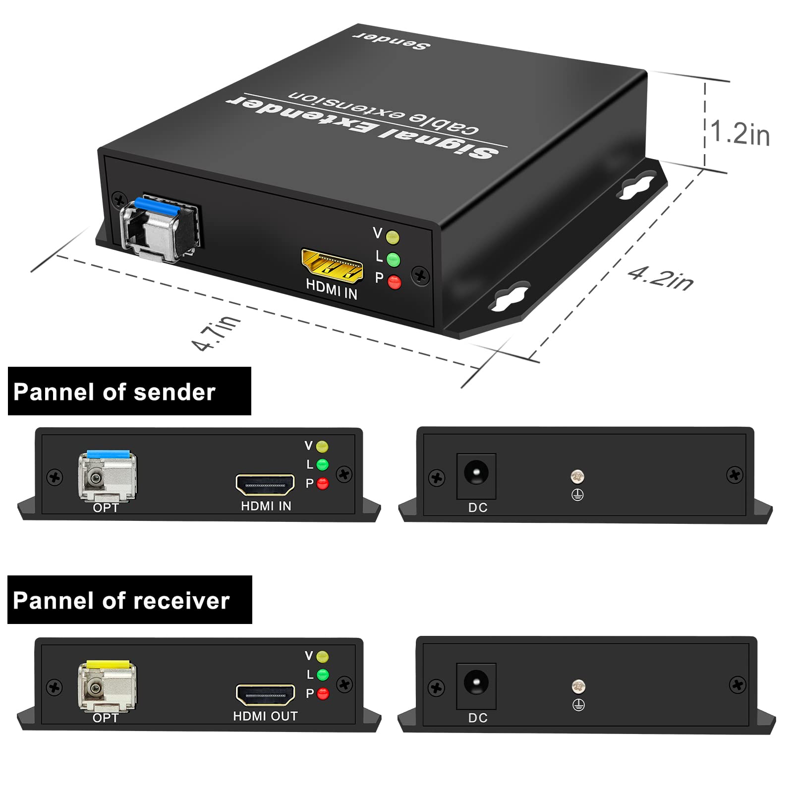 HDMI Fiber Optic Extender - 1080P@60Hz Full HD Uncompressed Transmission up to 20km, Plug & Play, Compatible with All OS - Perfect for Home Theater, Conference Rooms & Long-Distance AV Setups